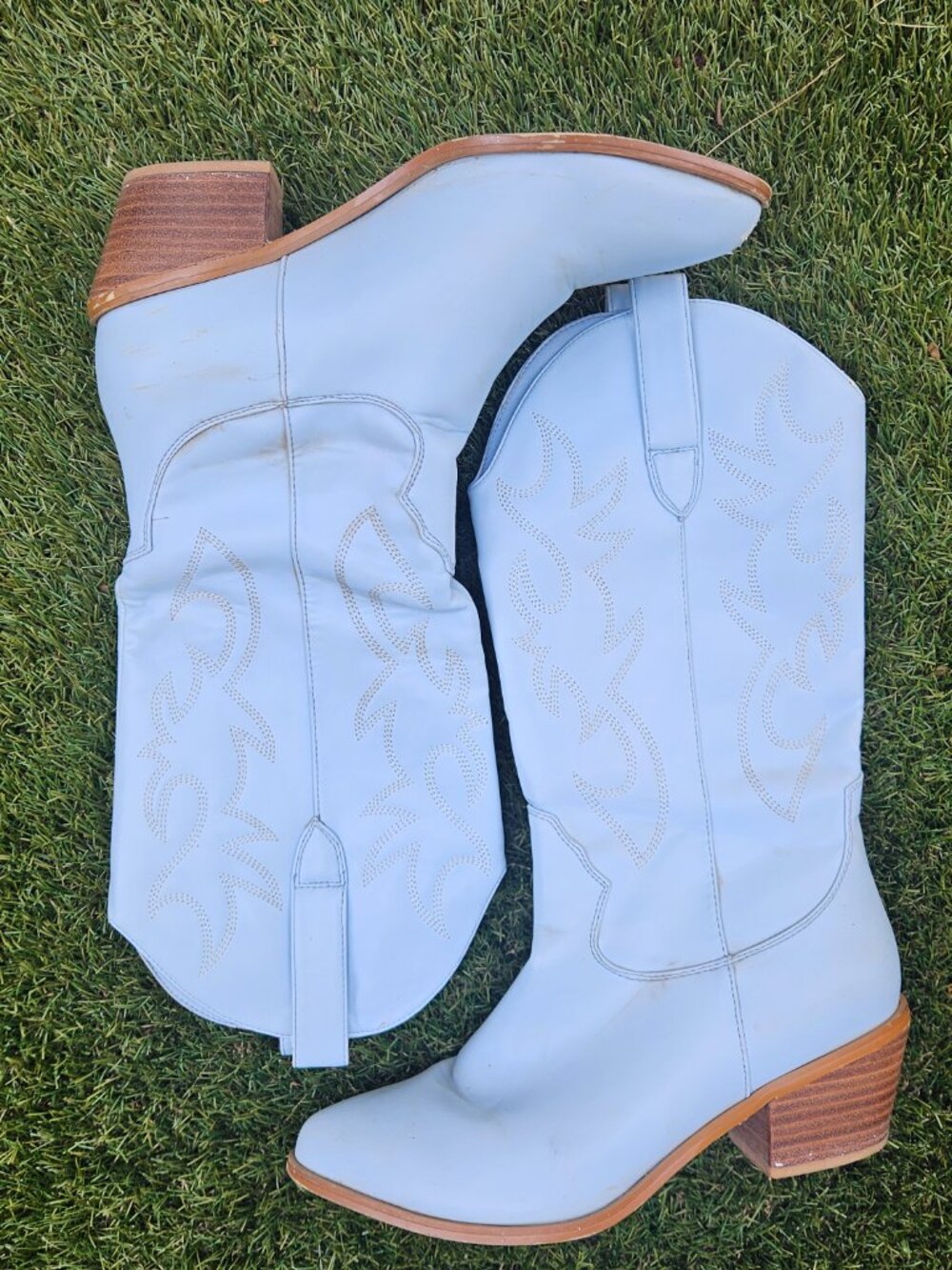 Powder Blue Cowboy Boots Size 7